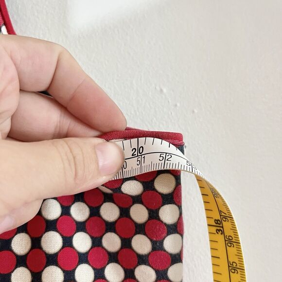 Lands End Dress Womens Sz 16 Red Ponte Polka Dot Sheath Sleeveless Stretch - Picture 8 of 10